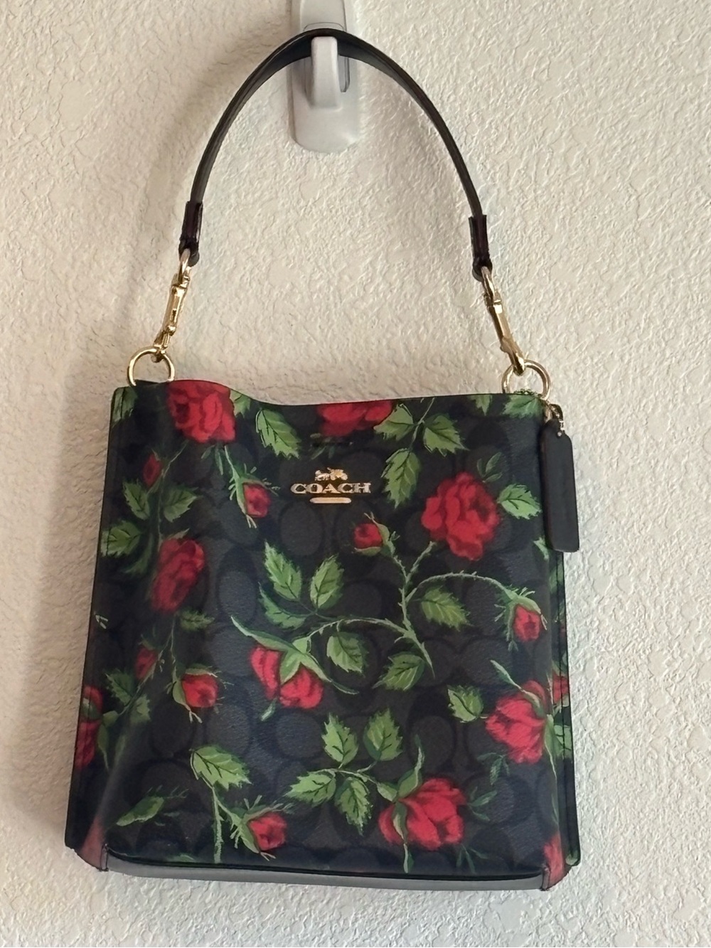 Coach Mollie Bucket Bag 22 in Signature Canvas with Fairytale Rose Print - Picture 12 of 14